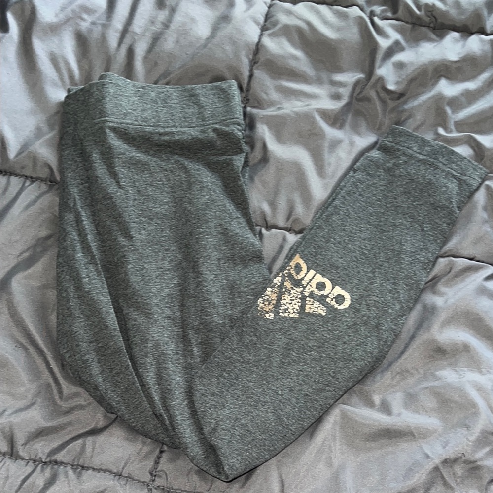 Adidas Gray Leggings Soft Cotton-Blend Athleisure
